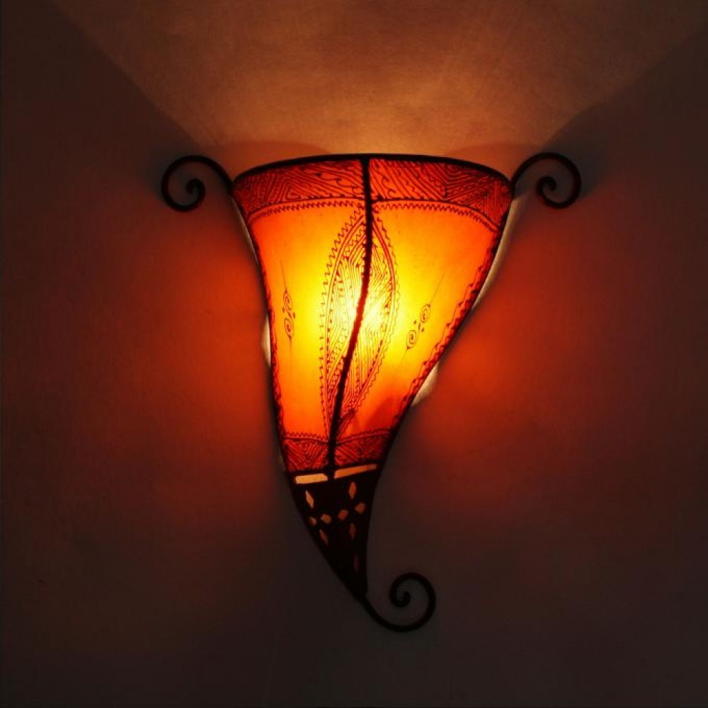 Orientalna lampa henna MINA pomarańczowa